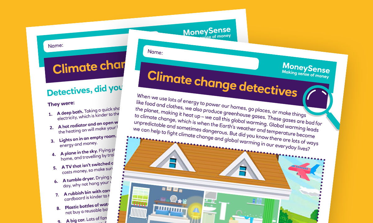 Money activities: Climate change detectives