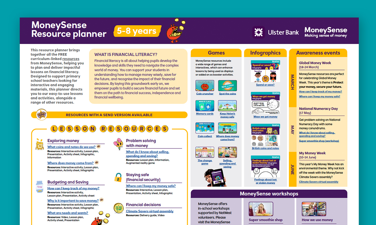 MoneySense resource planner for 5-8's