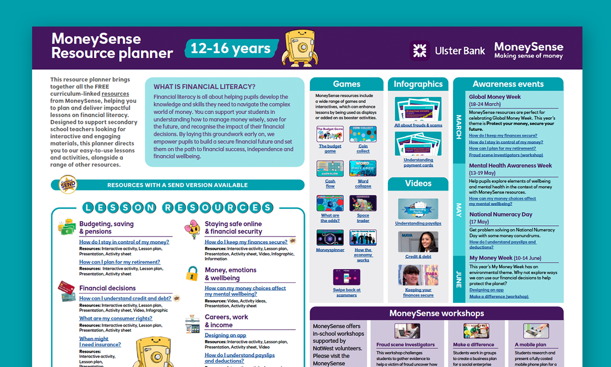 MoneySense resource planner for 12-16's